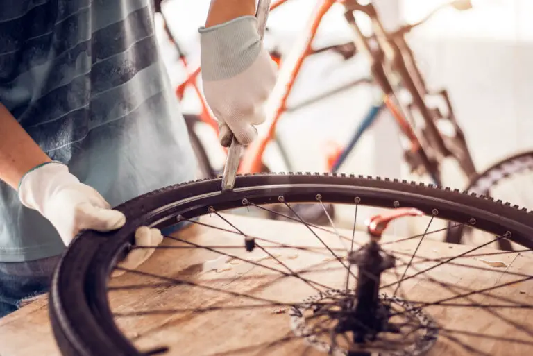 Bicycle tire care, Bike care for cyclist, Close-up.